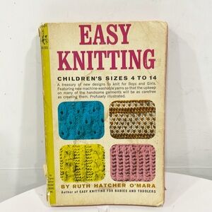 Vintage 60s Pocket Knitting Book Easy Knitting Children Sz 4‎ -14 Pattern O’Mara